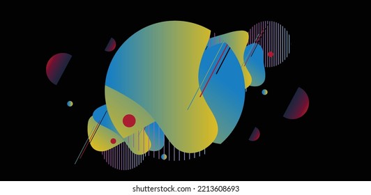 Gradient colored graphic elements. abstract banners with flowing liquid shapes. Beautiful Template for the design of banners, flyers, or presentations.