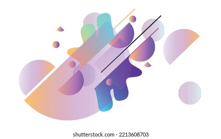 Gradient colored graphic elements. abstract banners with flowing liquid shapes. Beautiful Template for the design of banners, flyers, or presentations.