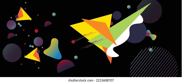 Gradient colored graphic elements. abstract banners with flowing liquid shapes. Beautiful Template for the design of banners, flyers, or presentations.