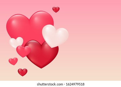 Gradient colored heart background. Abstract heart for design valentine's day card, wedding invitation, birthday party, romantic shop sale etc. 