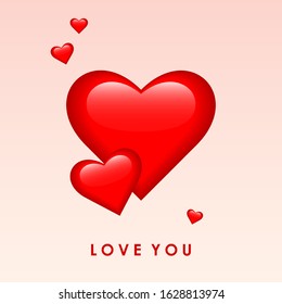 Gradient colored heart background. Abstract heart for design valentine's day card, wedding invitation, birthday party, romantic shop sale etc. 