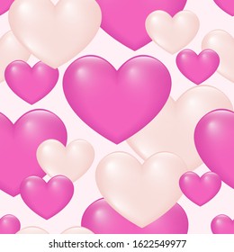 Gradient colored heart seamless pattern  background. Abstract heart swatch for design valentine's day card, wedding invitation, birthday party, romantic shop sale etc. 