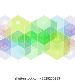 Gradient with colored hexagons. vector background image.