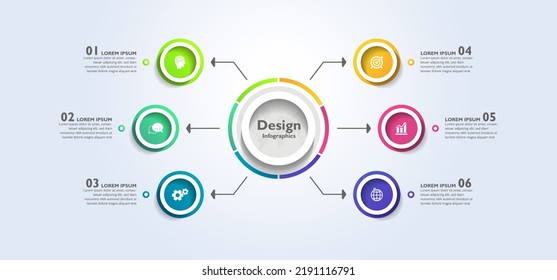 Gradient colored infographic template design