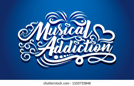 Gradient colored lettering label concept. Vector illustration design calligraphy.
