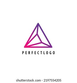Gradient colored line art logo shaped like a diamond. Suitable for jewelry, luxury product, apps, technology, company, industry, and brand.