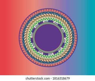 Gradient colored mandala round art