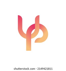 Gradient colored UP monogram vector logo. Suitable for product, organization, institution, education, company, and brand.