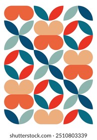 Gradient colored mosaic wallpaper with three shapes or items