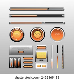 Gradient colored ui kit pack vector design in eps 10