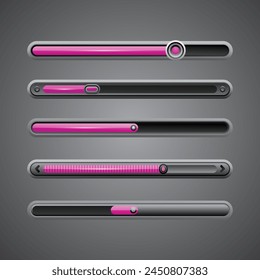 Gradient colored ui sliders collection vector design in eps 10