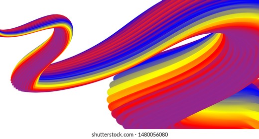 gradient colorful 3D fluid abstract design on white background