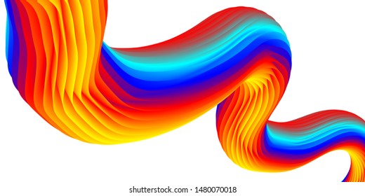 gradient colorful 3D fluid abstract design on white background