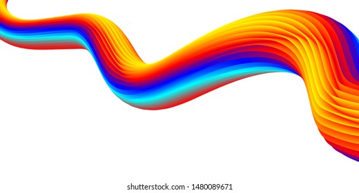 gradient colorful 3D fluid abstract design on white background