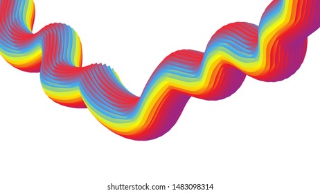 gradient colorful 3D fluid abstract design on white background
