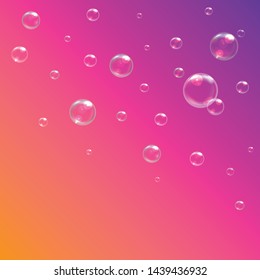 Gradient colorful abstract background with bubbles.