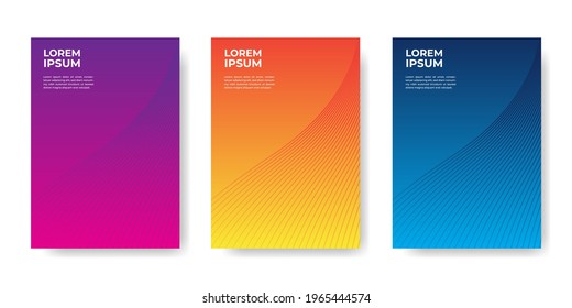 Gradient colorful abstract circle background with wavy halftone line elements. Vector illustration.