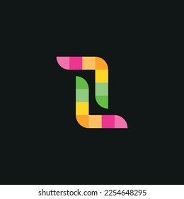 Gradient Colorful Abstract L Letter Illustration