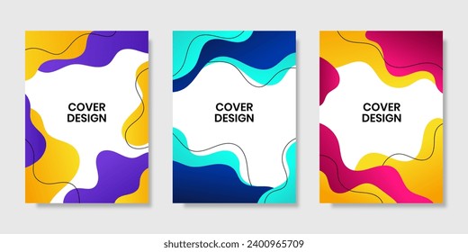 Las formas abstractas de color degradado cubren el diseño. Ilustración del vector