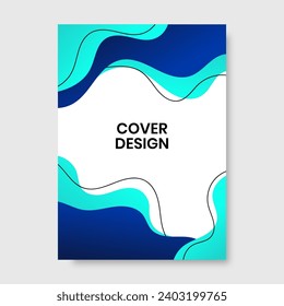 Gradient colorful abstract shapes cover design. Vector illustration