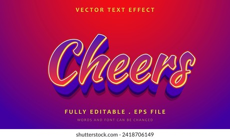 Plantilla de diseño de efectos de texto editable con animaciones coloreadas de degradado. Efecto guardado en estilo gráfico
