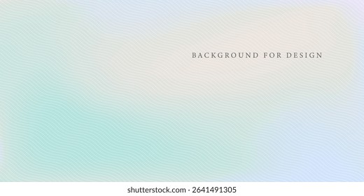 Gradient colorful delicate abstract vector background with wave pattern. Wavy pastel print. Soft gentle smooth minimal wallpaper for your design, banner, placard, presentation