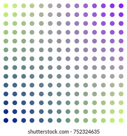 Gradient colorful dots on white background