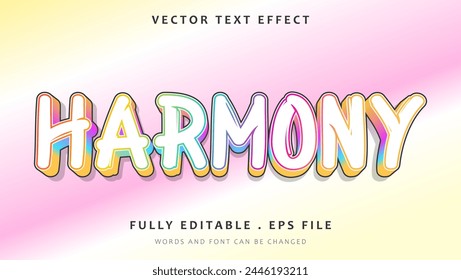 Gradient Colorful Harmony Editable Text Effect Design Template. Effect Saved In Graphic Style