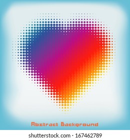 Gradient Colorful Heart Halftone Abstract Background with Space for Your Text or Images