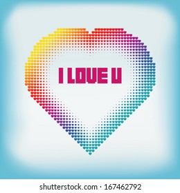 Gradient Colorful Heart Halftone Abstract Background