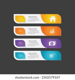 Gradient Colorful infographic template with steps 