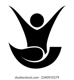 logotipo de la hoja coloreada degradada y del hombre