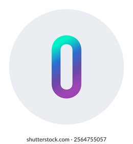 Gradient colorful letter O in a white circle, modern typography logo design with a fresh and vibrant gradient style, suitable for branding or creative digital projects.