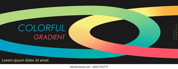 Gradient of colorful lines. Colored curvy stripes. Design element, template for postcards, posters, interiors and creative ideas