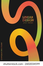 Gradient of colorful lines. Colored curvy stripes. Design element, template for postcards, posters, interiors and creative ideas