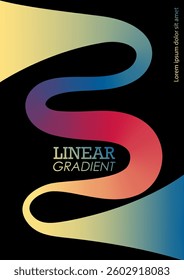 Gradient of colorful lines. Colored curvy stripes. Design element, template for postcards, posters, interiors and creative ideas