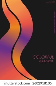 Gradient of colorful lines. Colored curvy stripes. Design element, template for postcards, posters, interiors and creative ideas