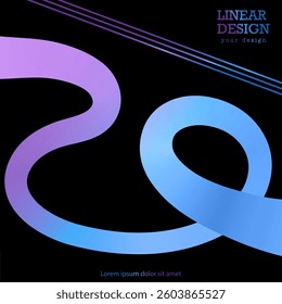 Gradient of colorful lines. Colored curvy stripes. Design element, template for postcards, posters, interiors and creative ideas