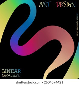 Gradient of colorful lines. Colored curvy stripes. Design element, template for postcards, posters, interiors and creative ideas