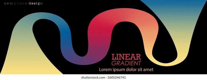 Gradient of colorful lines. Colored curvy stripes. Design element, template for postcards, posters, interiors and creative ideas