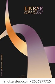 Gradient of colorful lines. Colored curvy stripes. Design element, template for postcards, posters, interiors and creative ideas