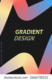 Gradient of colorful lines. Colored curvy stripes. Design element, template for postcards, posters, interiors and creative ideas