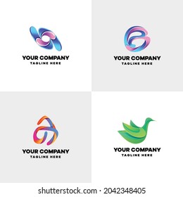 Gradient and colorful logo design template