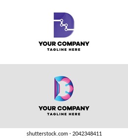 Gradient and colorful logo design template