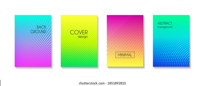 Gradient colorful minimal vector backgrounds. Abstract trendy striped bright covers, banners, flyers backdrops