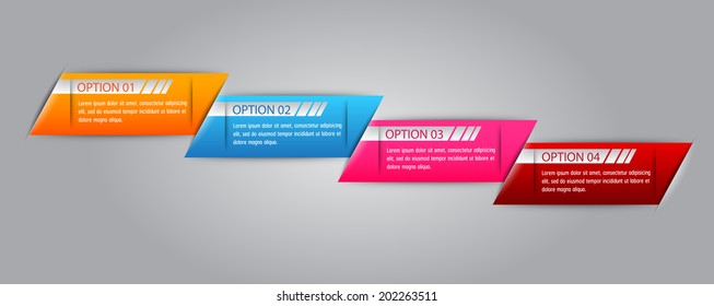 gradient colorful modern text box, labels.