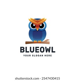 Gradient colorful owl logo design vector