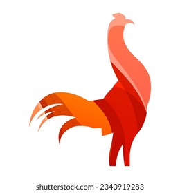 vector de logotipo de gallo de color degradado