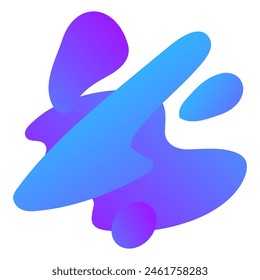 Gradient colorful shape in trendy style. Abstract liquid shape, icon or logo. Vector isolated on white background.