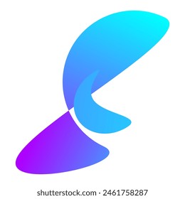 Gradient colorful shape in trendy style. Abstract liquid shape, icon or logo. Vector isolated on white background.